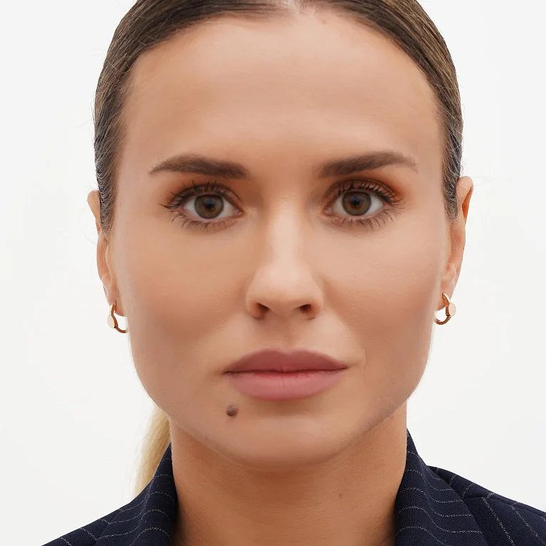 Сережки-кольца из красного золота "Монета" - 1748476