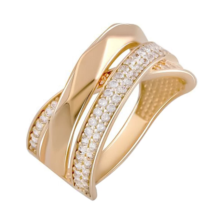 Кольцо из красного золота с фианитом. Артикул 2093824: цена, отзывы, фото – купить в интернет-магазине AURUM