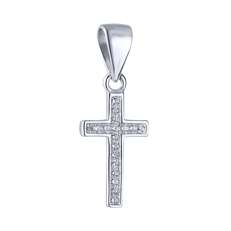 Декоративный крестик из серебра с дорожкой фианитов. Артикул 7503/2426: цена, отзывы, фото – купить в интернет-магазине AURUM