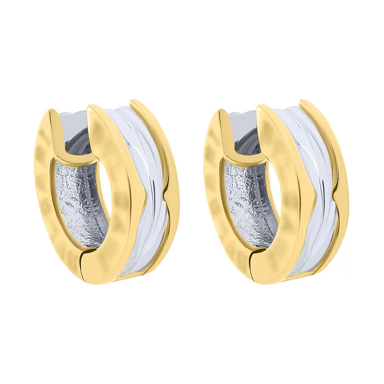 Серьги-кольца серебряные с позолотой. Артикул 7202/2148463: цена, отзывы, фото – купить в интернет-магазине AURUM