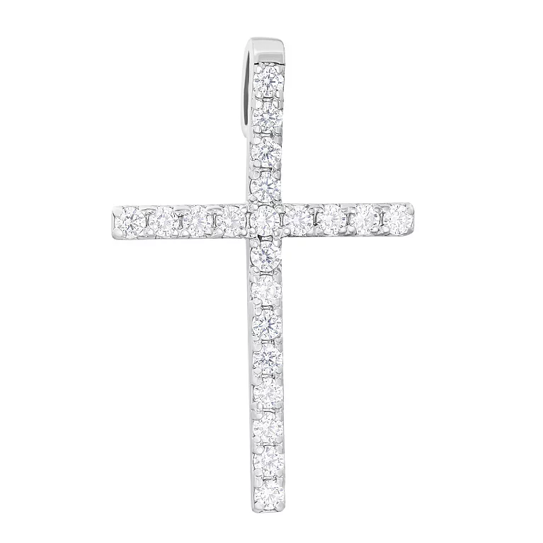 Декоративный серебряный крестик с фианитами. Артикул 7504/п036/1: цена, отзывы, фото – купить в интернет-магазине AURUM