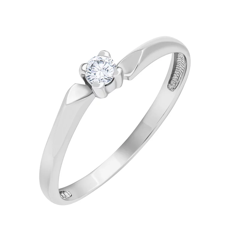 Кольцо на помолвку из белого золота с бриллиантом. Артикул 880209-бел: цена, отзывы, фото – купить в интернет-магазине AURUM