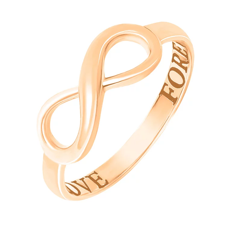 Кольцо "Бесконечность" из красного золота. Артикул 140753: цена, отзывы, фото – купить в интернет-магазине AURUM