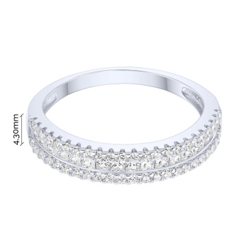 Кольцо из серебра с фианитами - 2279877