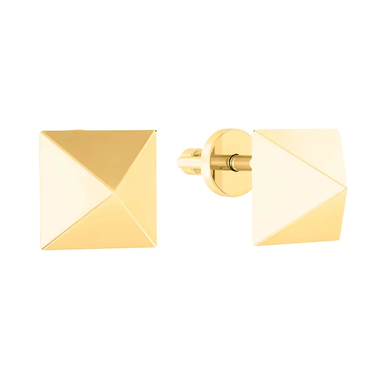 Сережки з жовтого золота "Геометрія". Артикул 110567ж: ціна, відгуки, фото – купити в інтернет-магазині AURUM