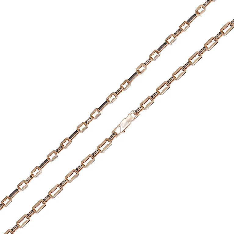 Цепочка из красного золота плетение якорь - 828348