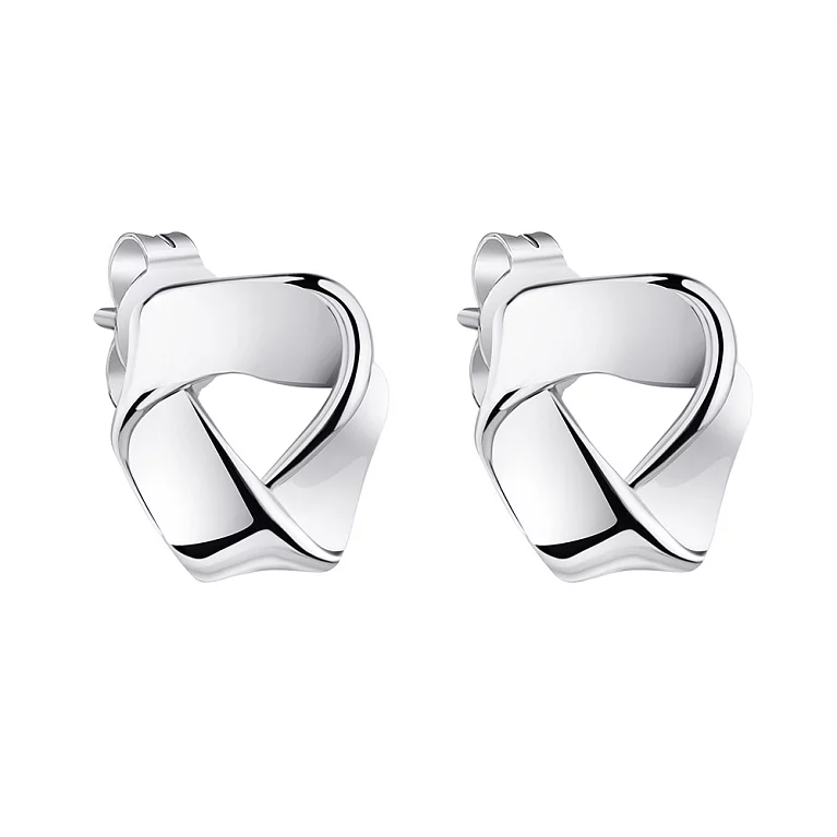 Сережки-гвоздики срібні з геометрією. Артикул 7518/6267: ціна, відгуки, фото – купити в інтернет-магазині AURUM