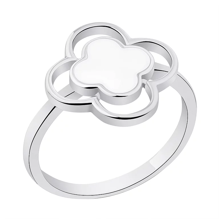 Кольцо из серебра Клевер с эмалью. Артикул 7501/5677/15еб: цена, отзывы, фото – купить в интернет-магазине AURUM