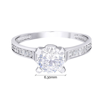 Серебряное кольцо с фианитами - 1535081
