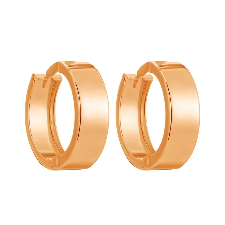 Сережки-кольца из красного золота. Артикул 107171/15: цена, отзывы, фото – купить в интернет-магазине AURUM