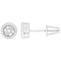Сережки гвоздики з білого золота з діамантами. Артикул 2191335202: ціна, відгуки, фото – купити в інтернет-магазині AURUM