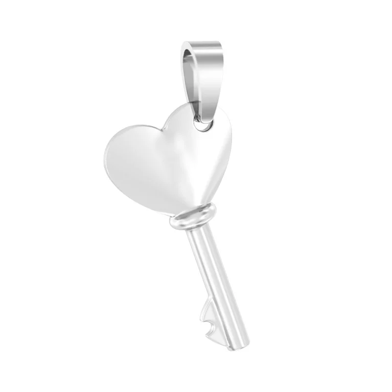 Підвіска "Ключ-Серце" з білого золота. Артикул 440647б: ціна, відгуки, фото – купити в інтернет-магазині AURUM