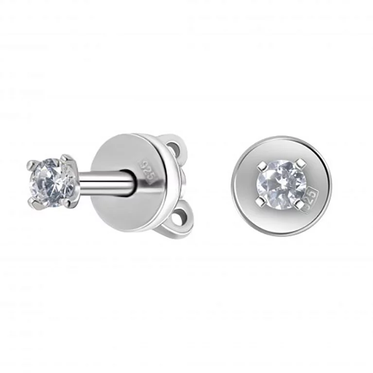 Сережки-гвоздики из серебра с фианитом. Артикул 7518/2364: цена, отзывы, фото – купить в интернет-магазине AURUM