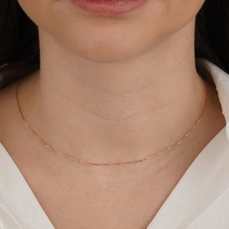 Ланцюг з червоного золота плетіння якір - 1379848