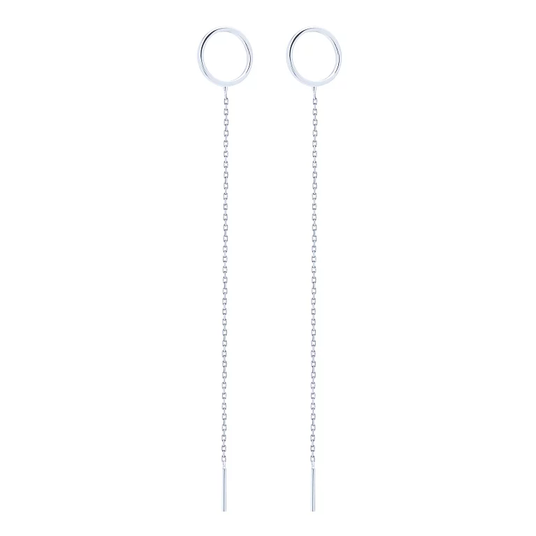 Сережки-протяжки "Коло" зі срібла. Артикул 7502/ВС-405р: ціна, відгуки, фото – купити в інтернет-магазині AURUM