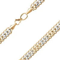 Колье из комбинированного золота плетение фантазия - 1526789