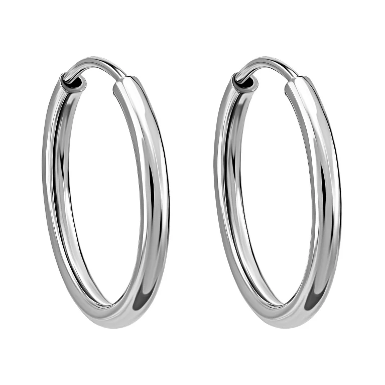 Сережки-кільця срібні - 2080907