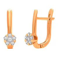 Сережки из красного золота с бриллиантами - 970942