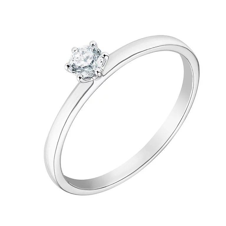 Золотое кольцо с бриллиантом. Артикул К341230020б: цена, отзывы, фото – купить в интернет-магазине AURUM