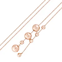 Колье-галстук "Шарики" из красного золота якорное плетение - 2086715