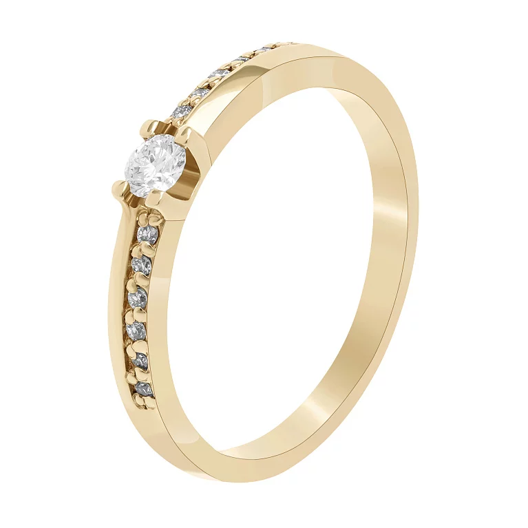 Кольцо из красного золота с бриллиантами. Артикул 52405/3: цена, отзывы, фото – купить в интернет-магазине AURUM