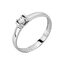Кольцо с фианитом из белого золота - 2004472