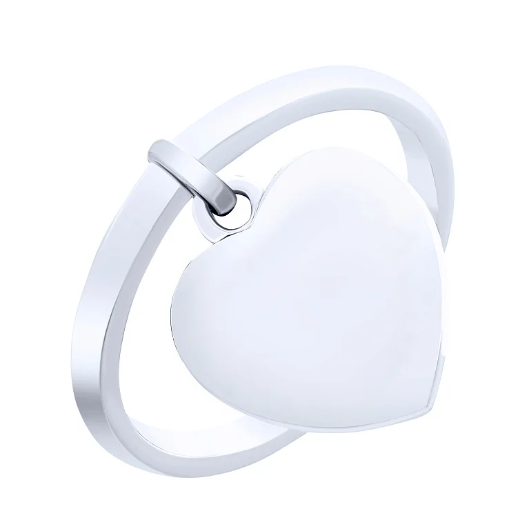 Каблучка срібна з підвіскою "Серце" - 1611527