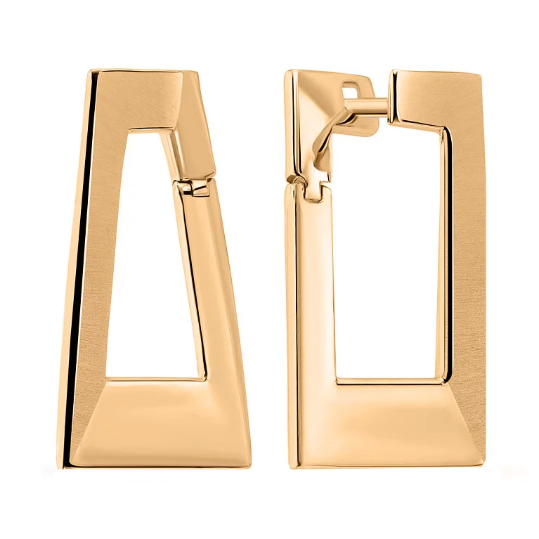 Золоті сережки прямокутної форми. Артикул 106510м: ціна, відгуки, фото – купити в інтернет-магазині AURUM