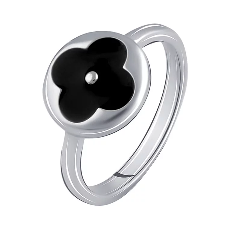 Кольцо "Цветок" из серебра с ониксом. Артикул 7501/2098898: цена, отзывы, фото – купить в интернет-магазине AURUM