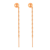 Сережки-протяжки из красного золота с алмазной гранью Шарики. Артикул 106693: цена, отзывы, фото – купить в интернет-магазине AURUM