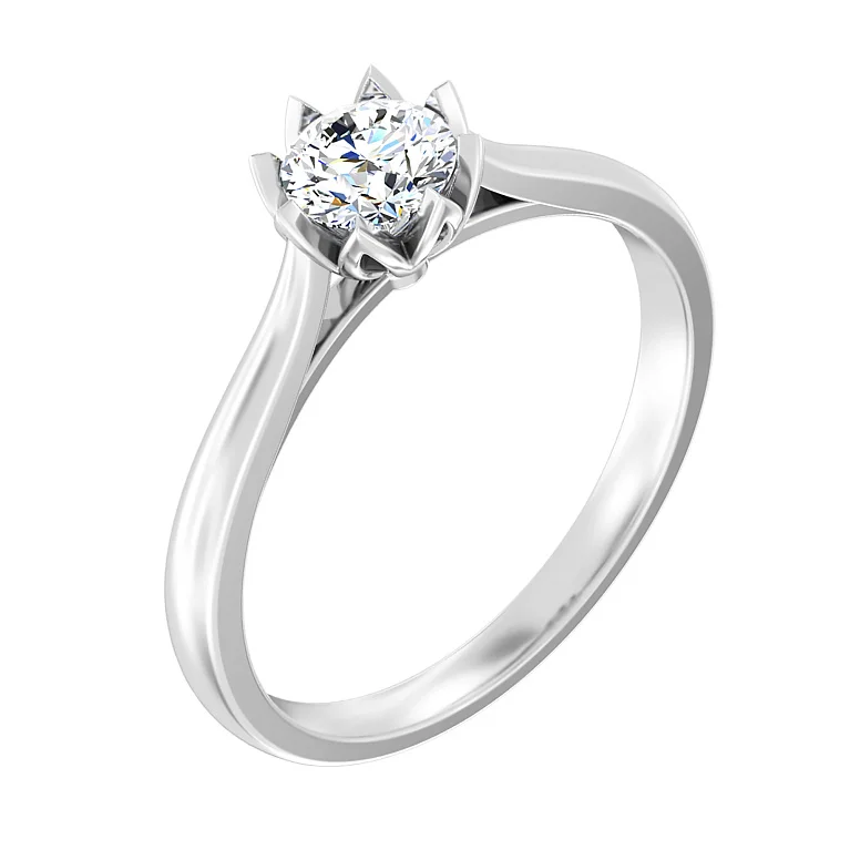 Каблучка у білому золоті з діамантом - 2120630