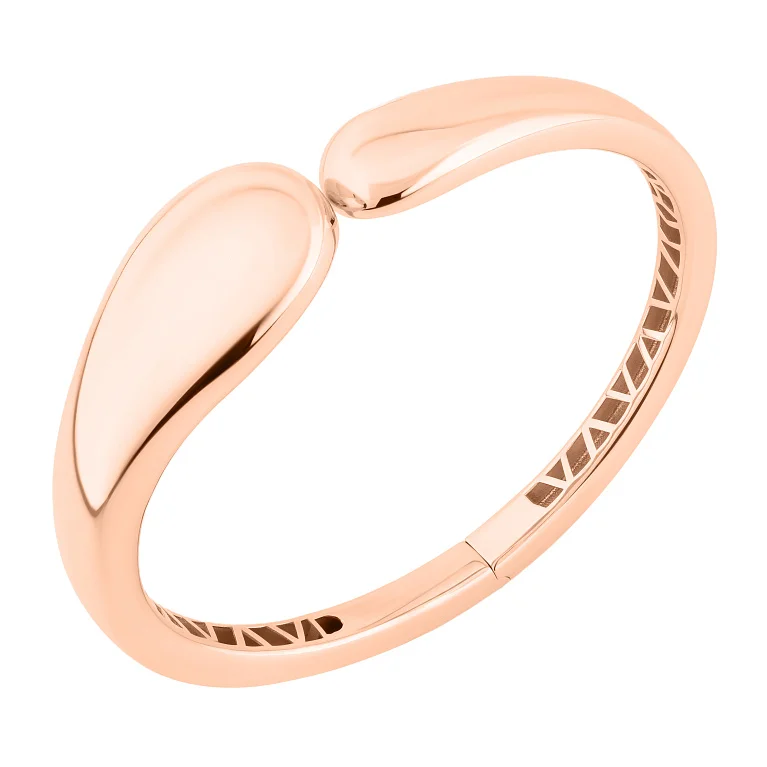 Незамкнений жорсткий браслет із червоного золота "Крапля" - 2129551