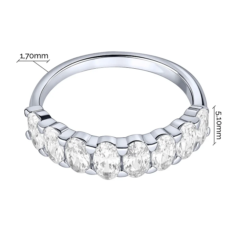 Серебряное кольцо с фианитами  - 2192832