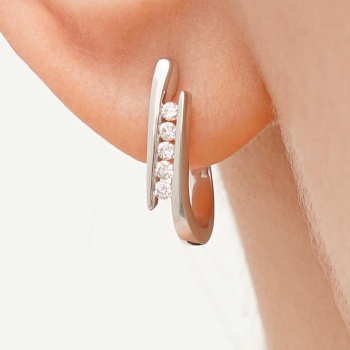 Серьги из белого золота с бриллиантами - 1670375