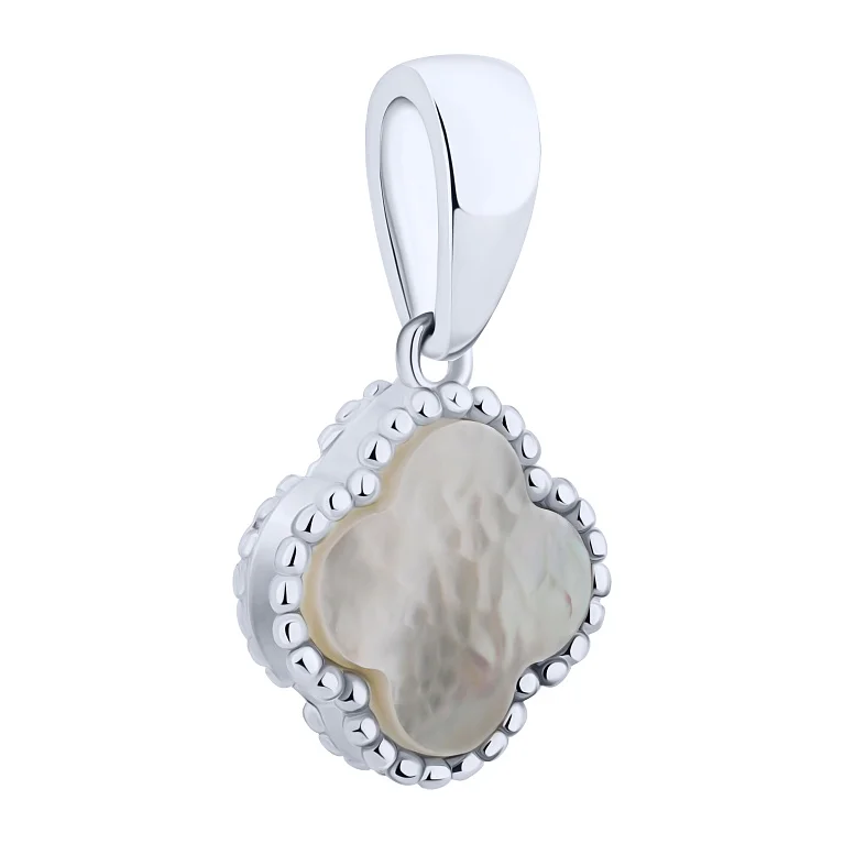 Підвіс "Конюшина" зі срібла з перламутром - 2194710