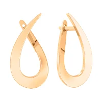 Сережки "Капля" из красного золота - 970174