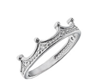 Серебряное кольцо с цирконием Корона. Артикул 7501/81510б: цена, отзывы, фото – купить в интернет-магазине AURUM