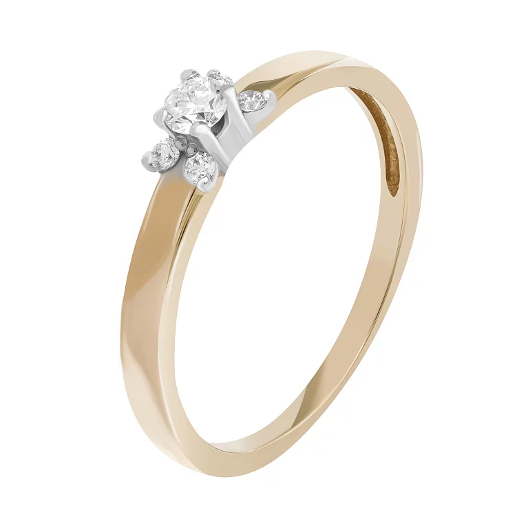 Золотое кольцо с бриллиантом. Артикул 52158/3: цена, отзывы, фото – купить в интернет-магазине AURUM