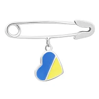 Срібна шпилька з підвіскою "Серце України" - 1565358