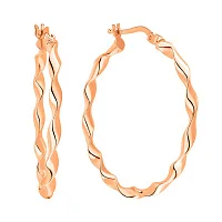 Сережки-кільця з червоного золота - 972820 Сережки-кільця з червоного золота - 972820