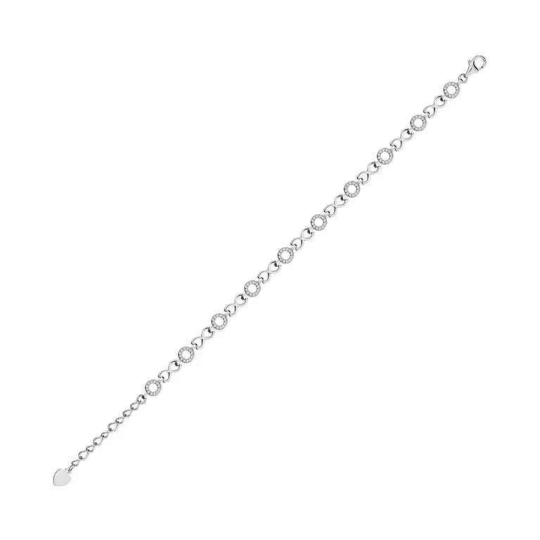 Браслет из серебра с фианитом плетение Фантазия. Артикул 7509/3564: цена, отзывы, фото – купить в интернет-магазине AURUM
