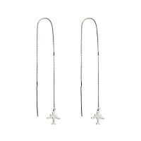 Срібні сережки-протяжки Літак Мрія. Артикул 7502/С2/1369: ціна, відгуки, фото – купити в інтернет-магазині AURUM