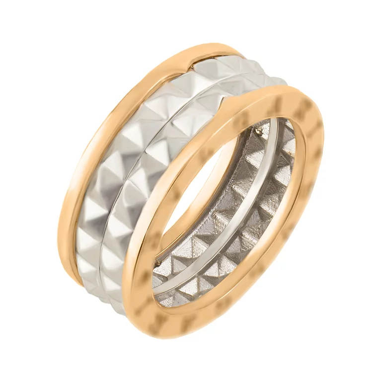 Кольцо в стиле Булгари из комбинированого золота. Артикул 2093107: цена, отзывы, фото – купить в интернет-магазине AURUM