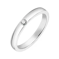 Кольцо обручальное с бриллиантом в белом золоте - 1991271