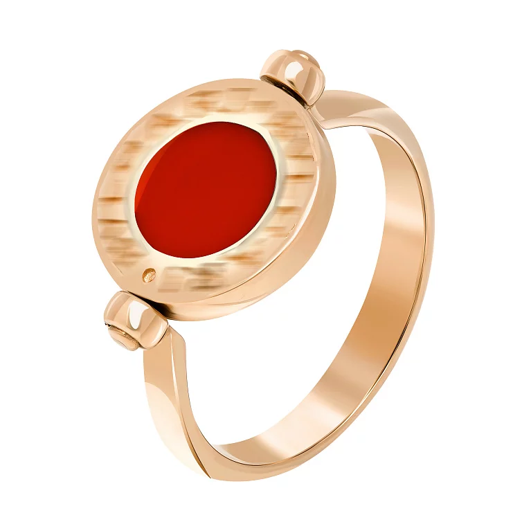 Двухстороннее кольцо из красного золота с эмалью. Артикул 110972/6: цена, отзывы, фото – купить в интернет-магазине AURUM