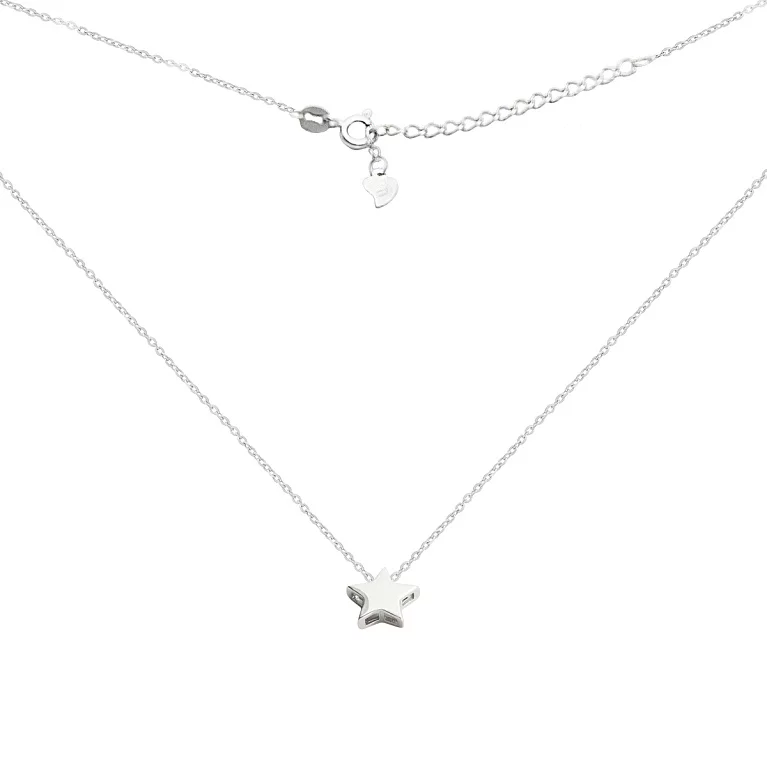 Серебряная цепочка с подвеской "Звезда" якорное плетение. Артикул 7507/Кл2/3007: цена, отзывы, фото – купить в интернет-магазине AURUM