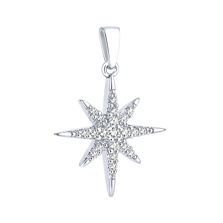 Подвес "Звезда" из серебра с фианитами  - 2192886
