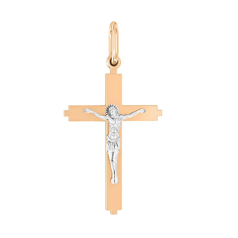 Хрестик православний із червоного золота. Артикул 501354: ціна, відгуки, фото – купити в інтернет-магазині AURUM