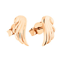 Сережки-гвоздики из красного золота Крылья. Артикул 107830: цена, отзывы, фото – купить в интернет-магазине AURUM