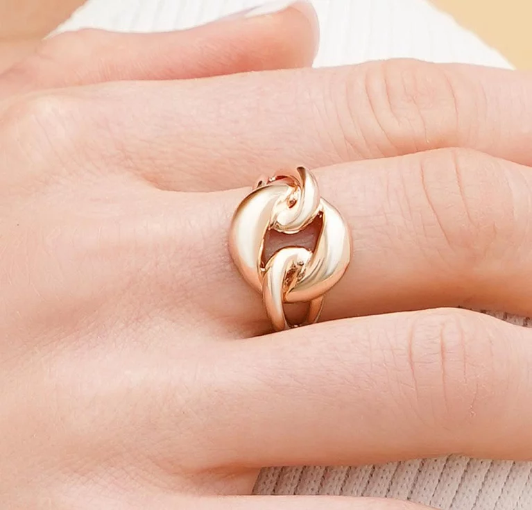 Массивное кольцо "Цепь" из красного золото. Артикул 215467901: цена, отзывы, фото – купить в интернет-магазине AURUM